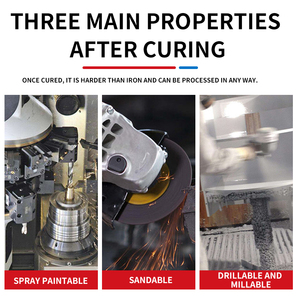 Colle de réparation métallique puissante, adhésif époxy <span class=keywords><strong>bi</strong></span>-<span class=keywords><strong>composant</strong></span> résistant à la chaleur, colle de <span class=keywords><strong>soudure</strong></span> à <span class=keywords><strong>froid</strong></span> pour l'étanchéité des fuites de tuyaux en acier inoxydable et des pièces moulées - Product Image 5