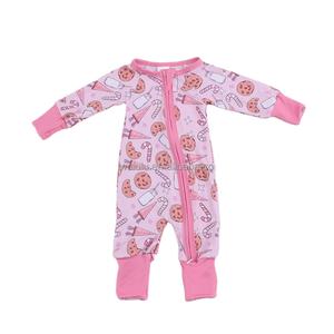 Pyjamas en bambou rayonne Spandex pour bambous, barboteuse avec fermeture éclair sur le devant, vêtements pour bébés - Product Image 2