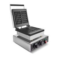 Commercial électrique 220V acier inoxydable gaufre crêpe crêpière Machine de cuisine rotatif carré grille four Snack four nouveau