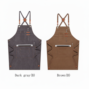 Logotipo personalizado de alta calidad tamaño adulto ajustable moda Cruz mujeres hombres artista peluquería Barista cafetería panadería trabajo delantal - Product Image 1