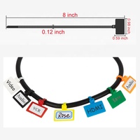 250 étiquettes de câble de 8 pouces, attaches zippées colorées, étiquettes de câble en nylon, étiquettes de câble Ethernet, étiquettes de prix avec ficelle, étiquettes en plastique