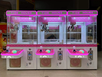 Usine en gros monnayeur petite machine de jeu d'arcade de bonbons pas cher mini jouet en peluche cadeau griffe de grue avec accepteur de facture pour les enfants