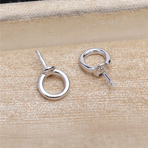 Support de pendentif rond simple en argent S925, taille 8-10, accessoire de boucle pour la fabrication de bijoux - 5616 - Product Image 1