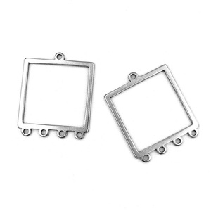 Connecteur de boucles d'oreilles géométrique en acier inoxydable, triangle creux pour la fabrication de boucles d'oreilles, accessoires de bijoux unisexes - Product Image 4