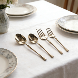 Wholesale Luxury Plated 304 Stainless Steel Sustainable Flatware <b>Set</b> for Wedding & Hotel Classic Style - Product Image 3