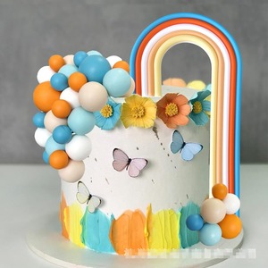 Bohème arc-en-ciel <span class=keywords><strong>gâteau</strong></span> Topper bleu Orange boule décorations pour garçons anniversaire bébé douche fête fournitures bricolage cuisson <span class=keywords><strong>décoration</strong></span> - Product Image 3
