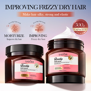 Masque capillaire à la rose musquée SADOER 500g Hydrate, adoucit, nourrit, répare naturellement les cheveux abîmés, rend les cheveux soyeux et forts - Product Image 3