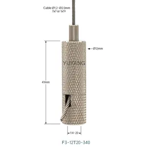 बड़े 1/16 ''तार रस्सी दो भागों 1/4-20 के साथ केबल ग्रिपर आंतरिक धागा