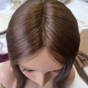 Listo para enviar: Topper de cabello humano europeo 6x6 con base de mono y PU alrededor, virgen, con cutícula alineada. - Product Image 4