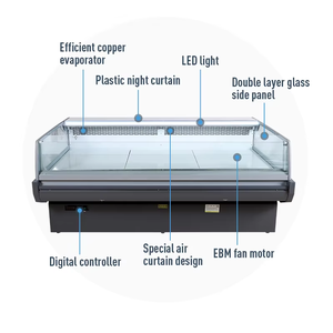 Supermercado Comercial Gran Negocio Congelador de doble puerta Estuches de exhibición de una sola temperatura Equipo de refrigeración alto - Product Image 2
