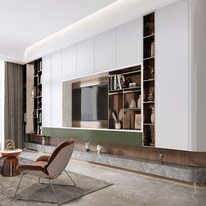 Portable TV Stand <b>Cabinet</b> Modern Luxury Wooden Design for Living Room Furniture <b>Wall</b> <b>Mounted</b> Option - Product Image 5