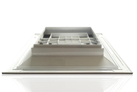 Diffuseur d'air carré en aluminium à 4 voies avec grille de ventilation au design industriel moderne pour entrepôts et ateliers