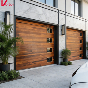 Superficie acabada de <span class=keywords><strong>puerta</strong></span> de garaje seccional moderna personalizada de acero inoxidable para uso en exteriores y villas - Product Image 1