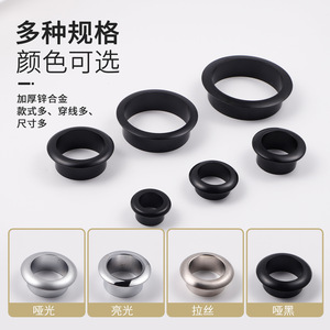 Cache-trou décoratif rond en alliage de zinc Shengshimingxin, noir mat, 19mm, 25mm, 30mm, 35mm, 50mm, 60mm, pour mur et bureau - Product Image 3