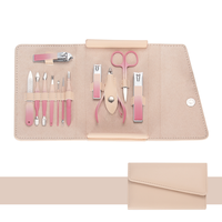 Kit de manucure et pédicure personnel 12 pièces/ensemble, outils pour les ongles, ensemble de manucure avec sac en cuir