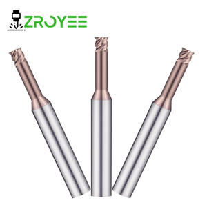 Fraise à rainurer micro-diamètre anti-vibration, résistante à la rupture, en carbure, 4 cannelures, pour usinage de cavités, disponible en OEM - Product Image 1