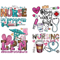 Transferts DTF personnalisés pour infirmières, impression sérigraphique, transfert thermique, papier de haute qualité, petits patchs thermocollants pour vêtements, transferts DTF