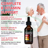 Ausreson Halal Biologique Complexe de Vitamines B Liquide Vitamine B1 B6 B12 pour l'Énergie – Complément Liquide Vitamine B Complexe en Gouttes