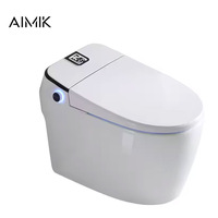 Toilette électrique intelligente monobloc en céramique avec télécommande nouveau design siège chauffant et bol allongé monté au sol