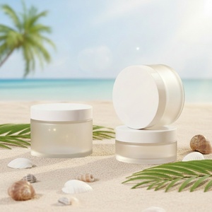 Luxury <b>Empty</b> White 150ml/200ml PET Body Butter Cosmetic Scrub Cream Hair Conditioner Packaging <b>Jars</b> with Lids - Product Image 3