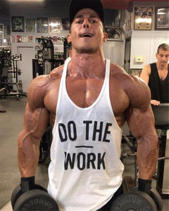 OEM Mens <span class=keywords><strong>Y</strong></span> canotta posteriore prezzo basso stampa personalizzata cotone Stringer palestra Fitness canotta allenamento muscolare Bodybuilding canotta da uomo - Product Image 1