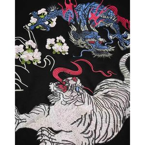 Sudadera de Cuello Redondo con Bordado de Dragón y Tigre para Hombre FOXA, Sudadera Tejida con Bordado a Mano - Product Image 5
