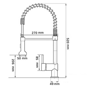 Laiton acier inoxydable brossé noir Torneira Gourmet robinets d'évier de cuisine à tirette robinets de cuisine à ressort - Product Image 6