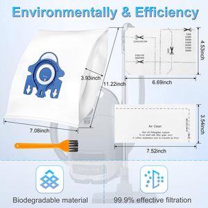 Sacs de rechange JC Factory Supply 3D Airclean <span class=keywords><strong>FJM</strong></span> pour sacs d'aspirateur <span class=keywords><strong>Miele</strong></span> Compact C1 Type <span class=keywords><strong>FJM</strong></span> - Product Image 6