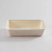 Vaisselle en fibre de canne à sucre Bagasse Pulp 400ml Box 100% Compostable Lunch Box Restaurant Party Food Containers