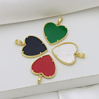 Collier Pendentif Cœur en Cuivre Plaqué Or Noir Vert Blanc Rouge pour Femme, Vente en Gros, Personnalité Féminine