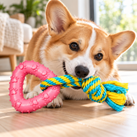 Jouets à mâcher durables pour chiens, balles en caoutchouc TPR, jouets tressés pour chiens agressifs, OEM