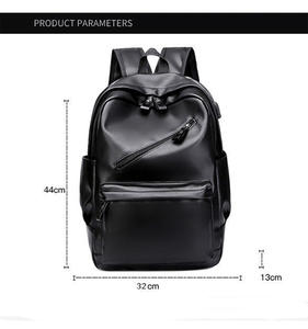 Custom Pu Vegan <b>Leather</b> School <b>Backpack</b> <b>Men</b> Laptop Collage Bags Wasserdichter Student Rucksack Mochila Cuero <b>Backpack</b> - Product Image 2
