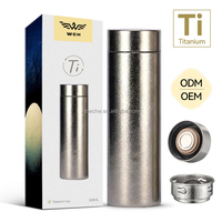 500ml Titane Tasse Isolée Sous Vide Double Paroi Cadeaux D'affaires Thermos Thermique Flocon De Neige En Métal Titane Bouteille D'eau
