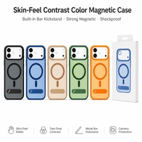 Étui de téléphone en TPU mat avec support magnétique anti-traces de doigts, design moderne et droit, pour iPhone 18 Pro Max