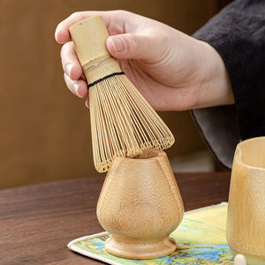 批发定制高品质日本奢华节日礼品仪式级竹制抹茶茶碗茶筅套装橙树牌 - Product Image 4