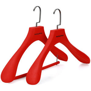 Cintre <span class=keywords><strong>de</strong></span> luxe antidérapant en <span class=keywords><strong>bois</strong></span> <span class=keywords><strong>de</strong></span> frêne et <span class=keywords><strong>de</strong></span> hêtre rouge <span class=keywords><strong>de</strong></span> haute qualité <span class=keywords><strong>pour</strong></span> placard et armoire - Product Image 4