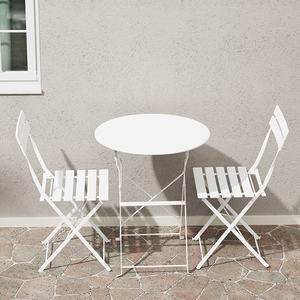 Petit Ensemble <span class=keywords><strong>Table</strong></span> et Chaises Pliantes en Fer pour <span class=keywords><strong>Terrasse</strong></span>, Mobilier d'Extérieur pour Balcon, Jardin, Cour, Idéal pour la Détente - Product Image 4