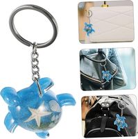 Venta al por mayor del fabricante: Llavero acrílico multicolor luminoso de estrella de mar, llavero de resina de océano con tortuga y concha, personalización de marca OEM