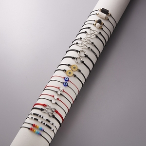 G310 joyería de dos piezas pulseras al por mayor girasol corazón cuerda de la suerte hecha a mano hacer un deseo Tarjeta de papel pulsera de amistad - Product Image 3