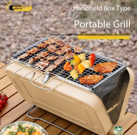 Grille de barbecue, barbecue portable au charbon de bois pour brochettes, petit réchaud de barbecue extérieur en acier inoxydable pour le camping et la maison