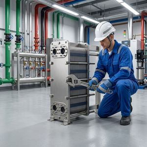 Échangeur de chaleur à plaques haute efficacité BPHE SS316L avec moteur et entraînement pour systèmes industriels refroidis par eau - Product Image 5