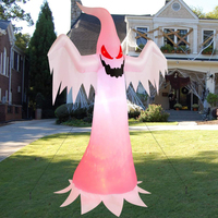 Fantôme gonflable publicitaire d'Halloween de 240 cm avec lumières LED à flamme kaléidoscopique