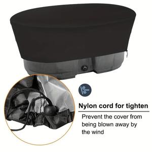 Couverture de piscine ovale en tissu Oxford, 50, 100, 150 gallons, protection durable contre la poussière pour l'extérieur, pour baignoire et réservoir d'eau - Product Image 3