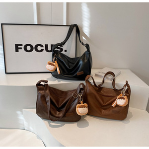 Bolso Bandolera Vintage de Otoño Invierno, Bolso Tote Tipo Cubo de Gran Capacidad, Estilo Retro Premium, para Mujer - Product Image 6