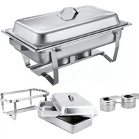 Modernes 9L Rechteck Edelstahl Fancy Chafing Dish Buffet Set Chafing Dish Cheffing Dishes Buffet Food Warmer für das Catering