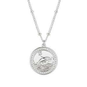 אבני חן בהתאמה אישית 925 תכשיטי כסף זהב מצופה זהב לבן cz כוכב דולפין שרשרת תליון כסף - Product Image 2