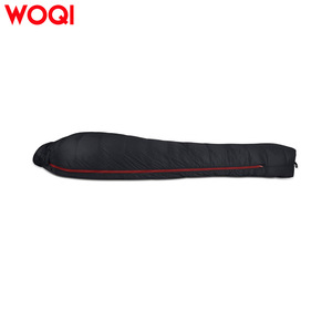 Sac de couchage Woqi Mummy 3 saisons en nylon noir pour adulte, randonnée, camping, respirant, longueur standard - Product Image 4