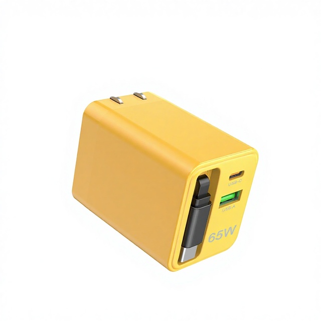 TKT 2026 65W GaN Charger Customizable Multi-Port Fast Charger Retractable Data Cable 100W Output Power Phone Desktop Featuring