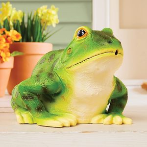 Figurines de grenouilles en résine peintes à la main, décoratives de jardin, avec capteur de mouvement et son <span class=keywords><strong>croaking</strong></span>, vente en gros, ornement de pelouse - Product Image 2
