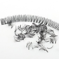 DIY 3D-20D Cils en éventail préformés russes faits main, à tiges pointues de longueurs mixtes, en cheveux synthétiques véganes et sans cruauté animale